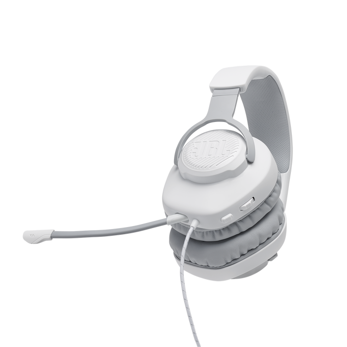 JBL Quantum 100 - White - Wired over-ear gaming headset with flip-up mic - Detailshot 4 image number null